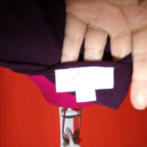 Loft Waffle Sleeve Purple Sweater Sz LP - Picture 5 of 5